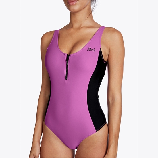 Εικόνα από The Wild Zipped Swimsuit Black/Pink